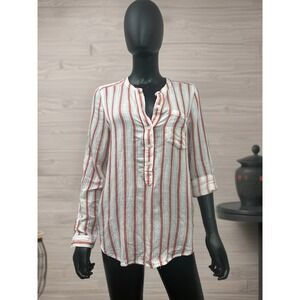 NWOT Lucky Brand Stripe Long Sleeve Button Down Shirt‎ Sz Medium cotton/Modal
